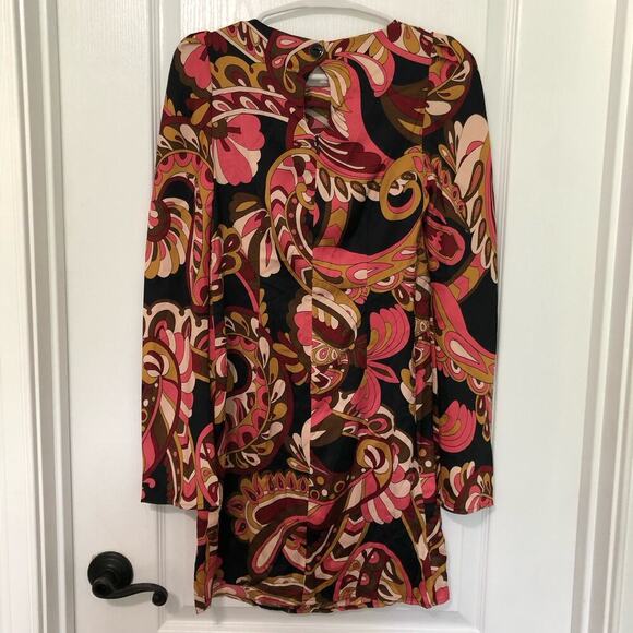 Mango Women's Blouse Top 3/4 Sleeve Round Neck Paisley Multi Size 0‎ NWT - Picture 6 of 9